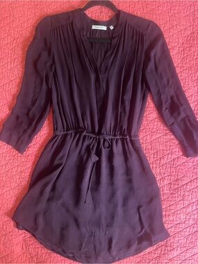 Babaton Plum Drawstring Waist Dress